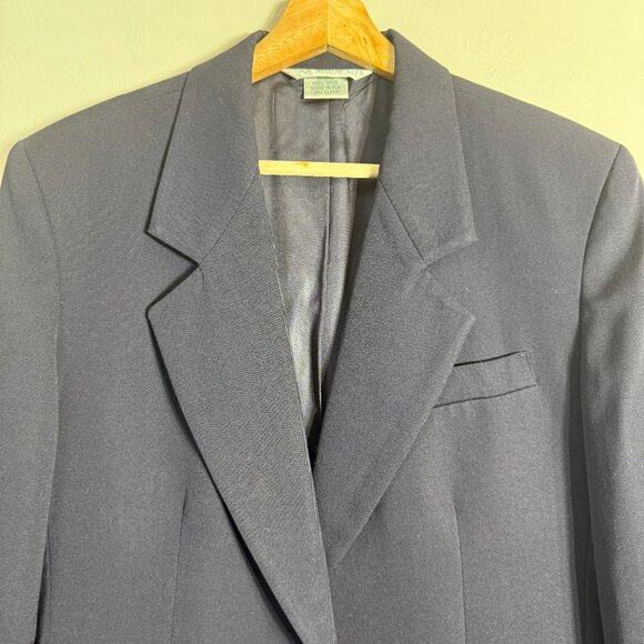 Vintage Austin Reed Wool Blazer Jacket Women's 12 Blue Formal Career Interview - Picture 5 of 12
